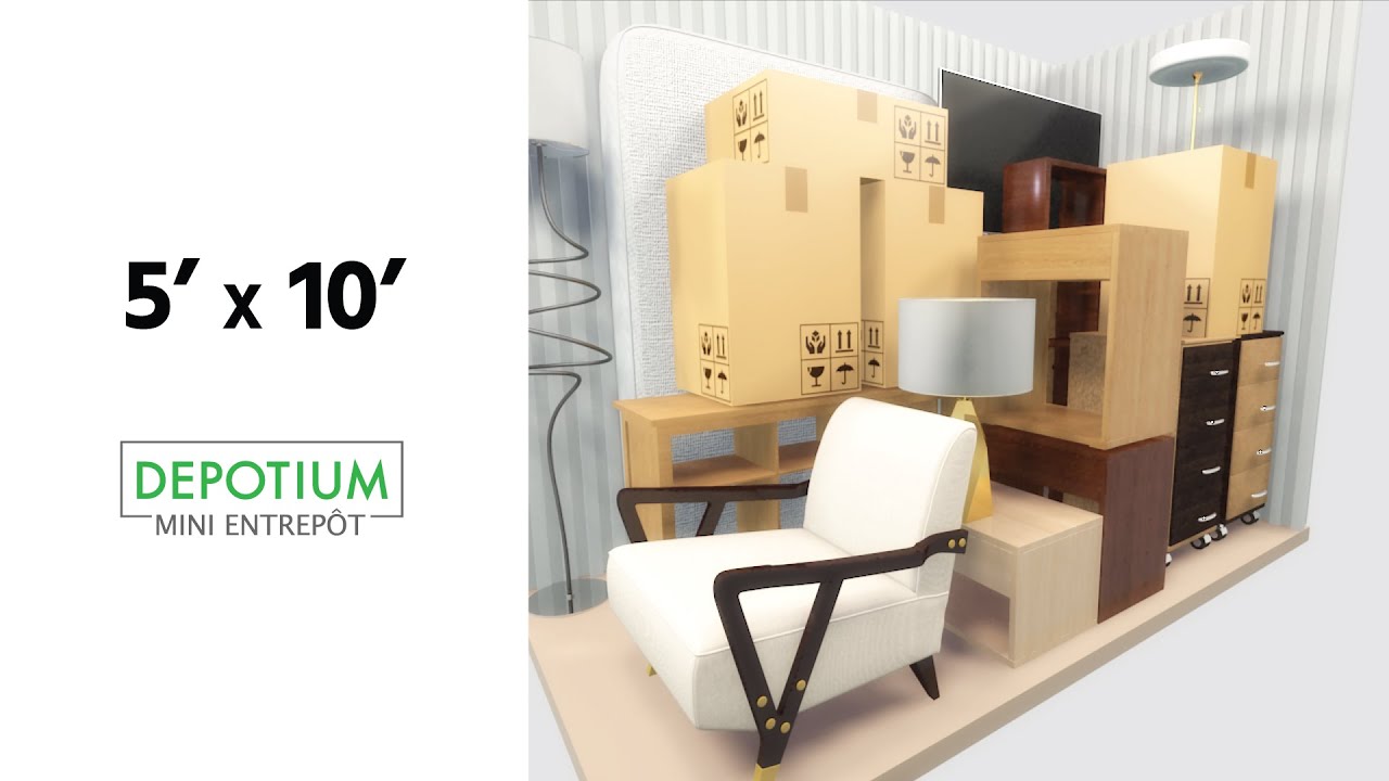 Depotium Mini-Entrepôt Guide des tailles des unités d’entreposage 5x10