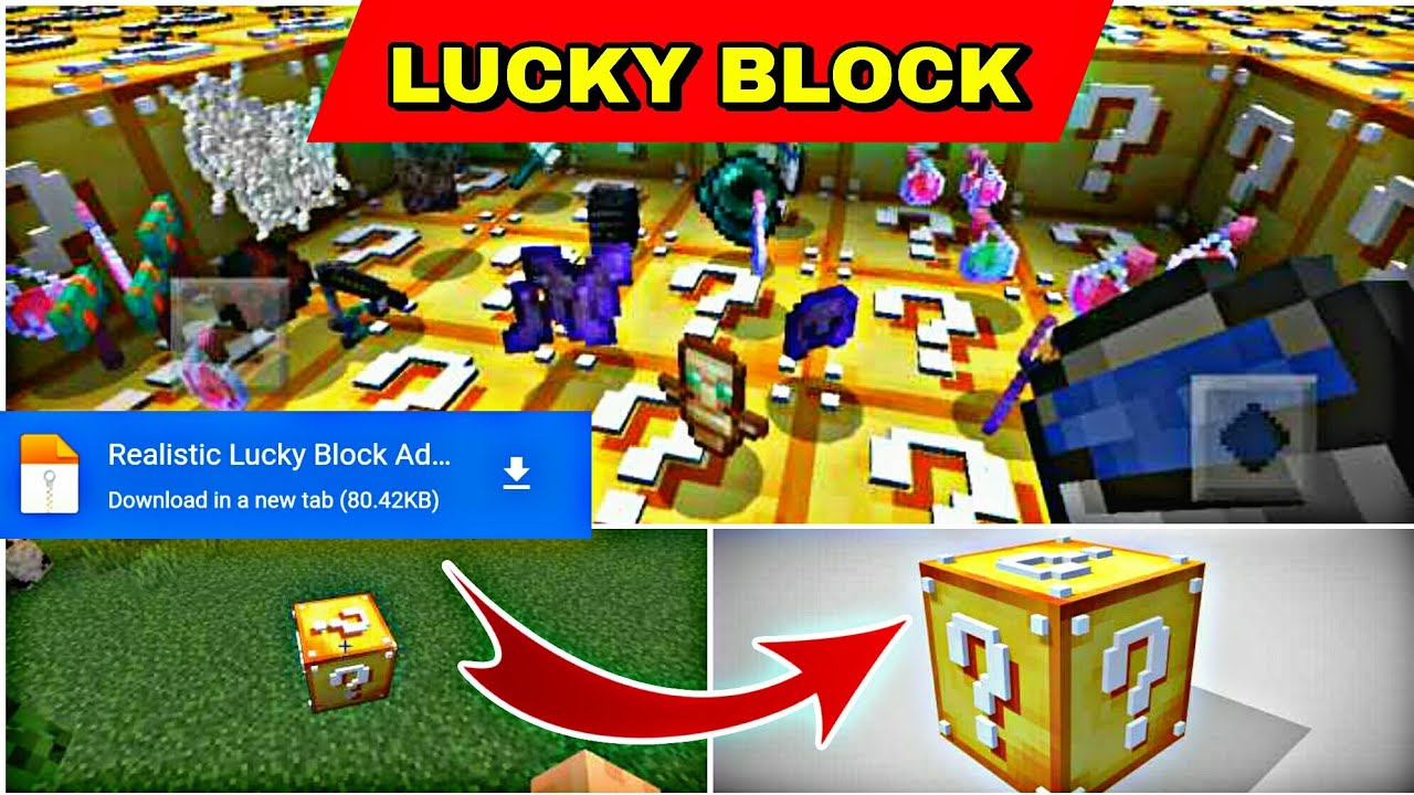 Lucky Block addon for Minecraft PE 1.20.41