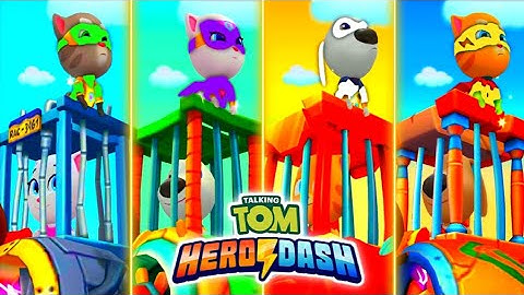 Talking Tom Hero Dash : All Heroes Colourfull Suit & Saving All Heroes _ Full Gameplay (Android iOS)