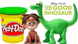 Dinosaurs Play Doh Stop Motion - Disney The Good Dinosaur Play Doh Cartoon -