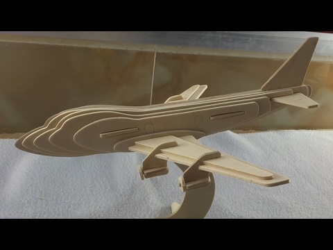 テルミー用品　手作り　木製 DIY 3D Woodcraft Construction Kit BOEING 747 - YouTube