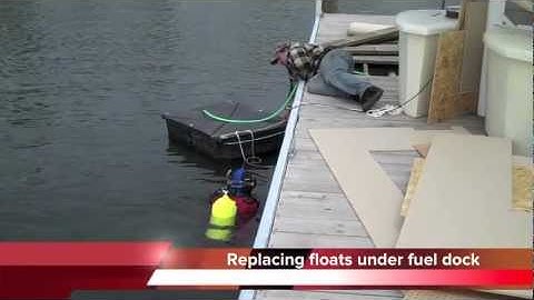 PIkes Bay Marina Replacing Fuel Dock Floats