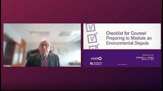 Checklist for Counsel Preparing to Mediate an Environmental Dispute