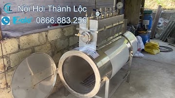 Lò Hơi đốt củi tạo hơi dẫn sang Nồi Nấu Rượu và Tủ Nấu Cơm cực nhanh và tiết kiệm củi