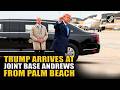 US President Donald Trump arrives at Joint Base Andrews from Palm beach
