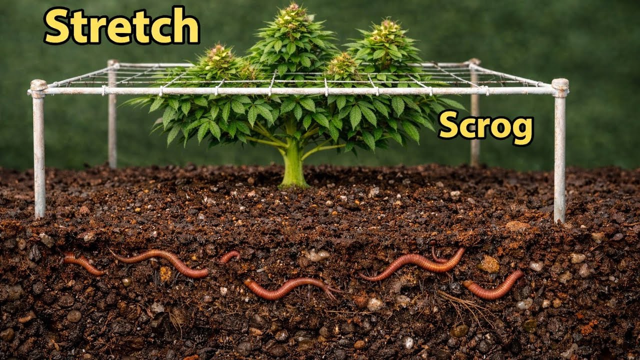 Mit Netz und Bewässertem Boden