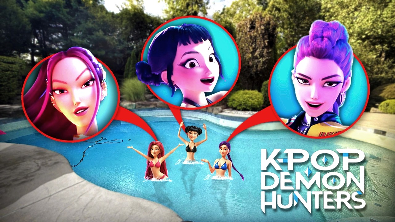 KPOP DEMON HUNTERS BIKINI POOL PARTY IN REAL LIFE!! (RUMI, MIRA, ZOEY)