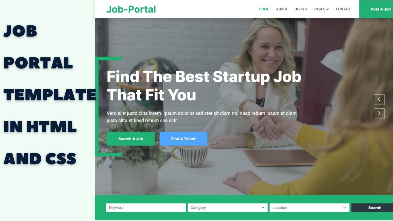 Customize Your a job Portal Website: HTML and CSS Template Tutorial ...