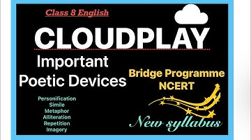 Cloudplay | Cloudplay poem class 8 | poetic devices in Cloudplay poem| class 8 English bridge course