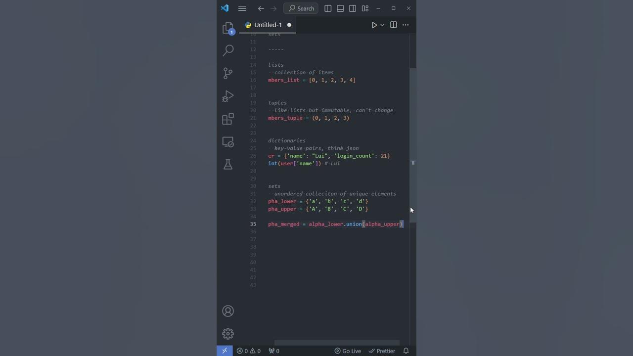 5B - Data Structures continued | Python for Beginners | #shorts #coding ...