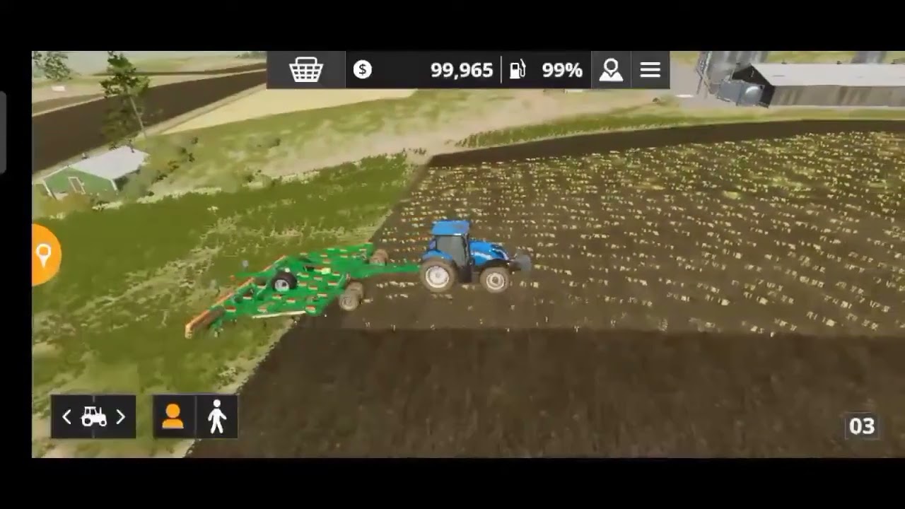 FS 20 Gameplay, cultivator with New Holland Tractor 
