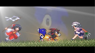 Shadow and Sonic VS Sakuya and Reimu | MUGEN