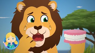 Learn to brush your teeth with the Lion | Doctor Poppy On Safari | Cartoon Animals For Kids