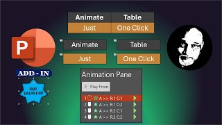 Animate tables in one click - PowerPoint Add-in Free Download