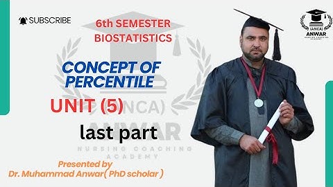 BSN KMU 6th SEMESTER BIOSTATISTICS UNIT 5 CONCEPT OF PERCENTILE (last part)