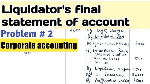 Liquidators final statement of account problems and solutions | Corporate accounting | Bcom 2nd year
