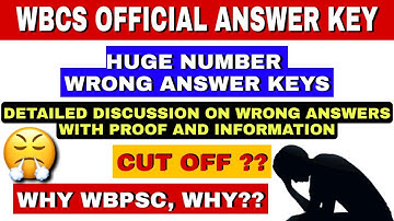 WBCS 2021 Prelims Official Answer Key ||  Discussion on Wrong Answer Keys ||