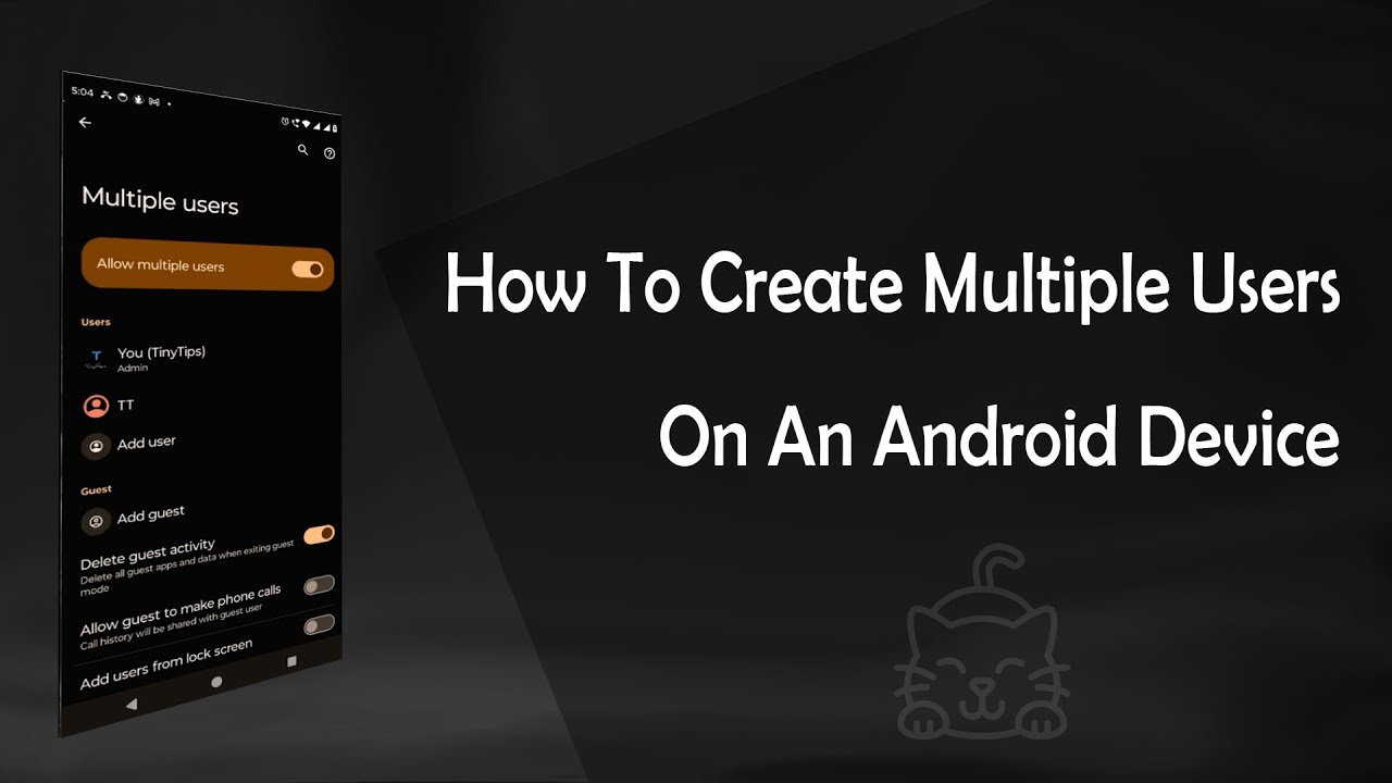 How To Create Multiple Users On An Android Device - YouTube