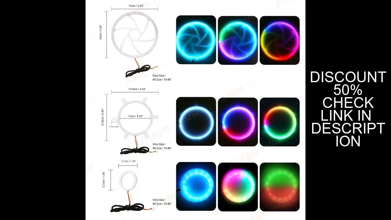 5.9in/4.13inch Symphony RGB Horn Tweeter Ambient Light Universal Car Interior Atmosphere Lamps Audio