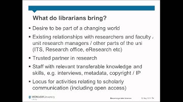 Becoming a (Research) Data Librarian: Managers perspective - David Groenewegen - 13 May 2014