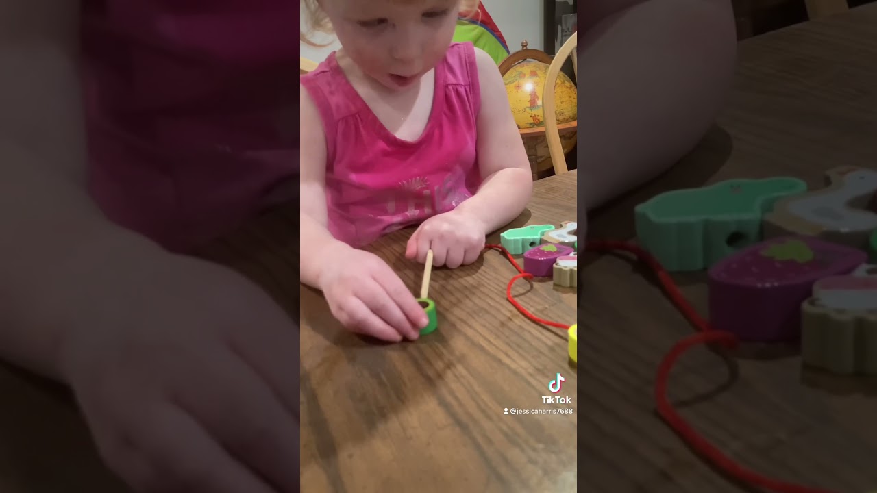 Montessori Educational Threading Toys Wooden Stringing Lacing Beads