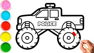 Police Car 🚓 Drawing, Painting and Coloring for Kids and Toddlers #policecar