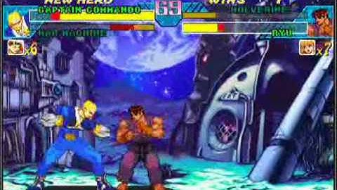 Marvel Vs. Capcom - Captain Commando & War Machine(Tank) vs Wolverine & Ryu(Jino)