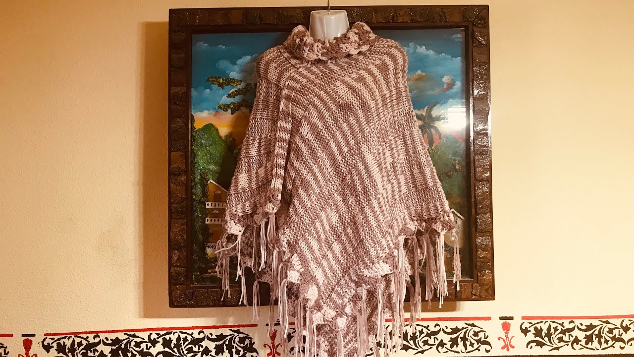 PONCHO A DOS AGUJAS SUPER FACIL