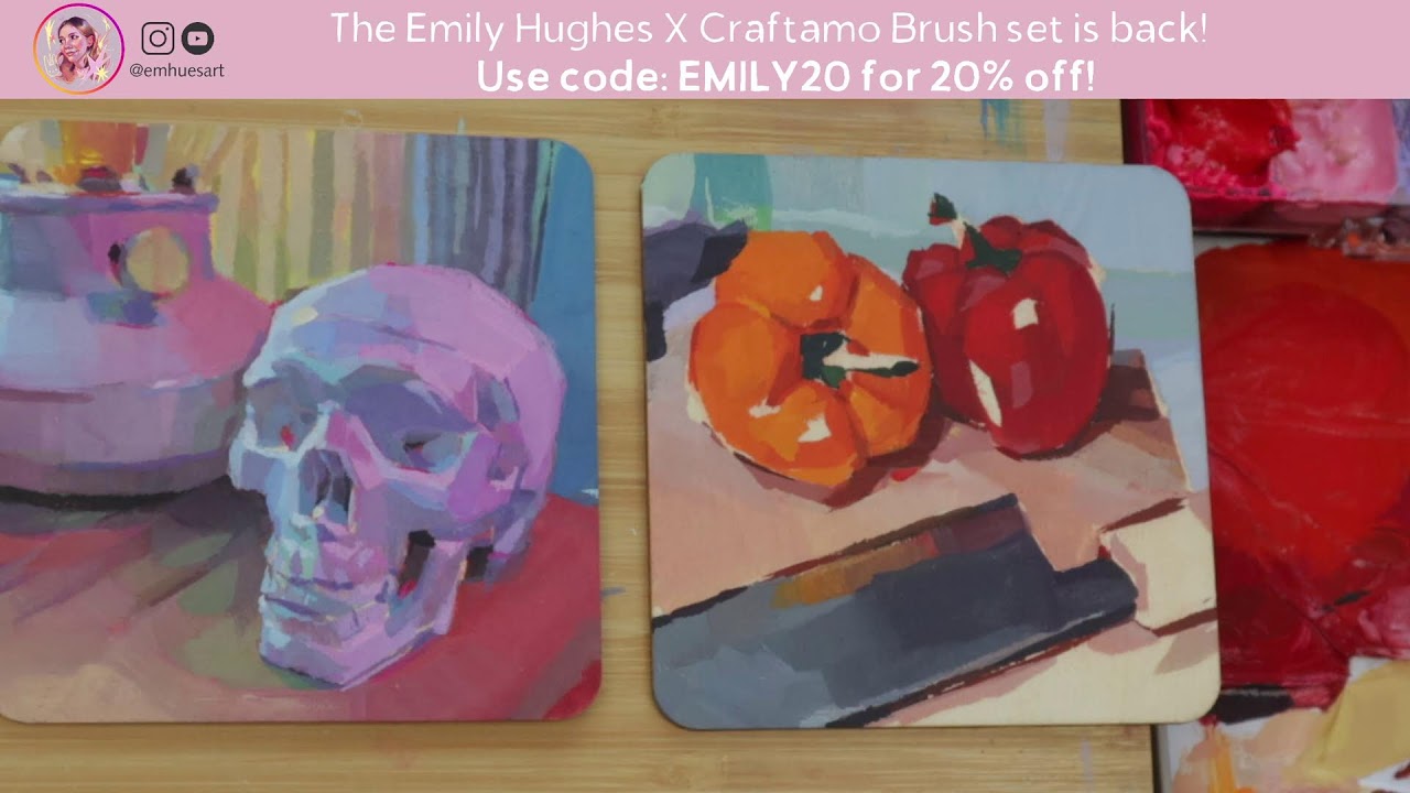 My Brush Set is Back! 🖌️ Painting a Coaster in Gouache