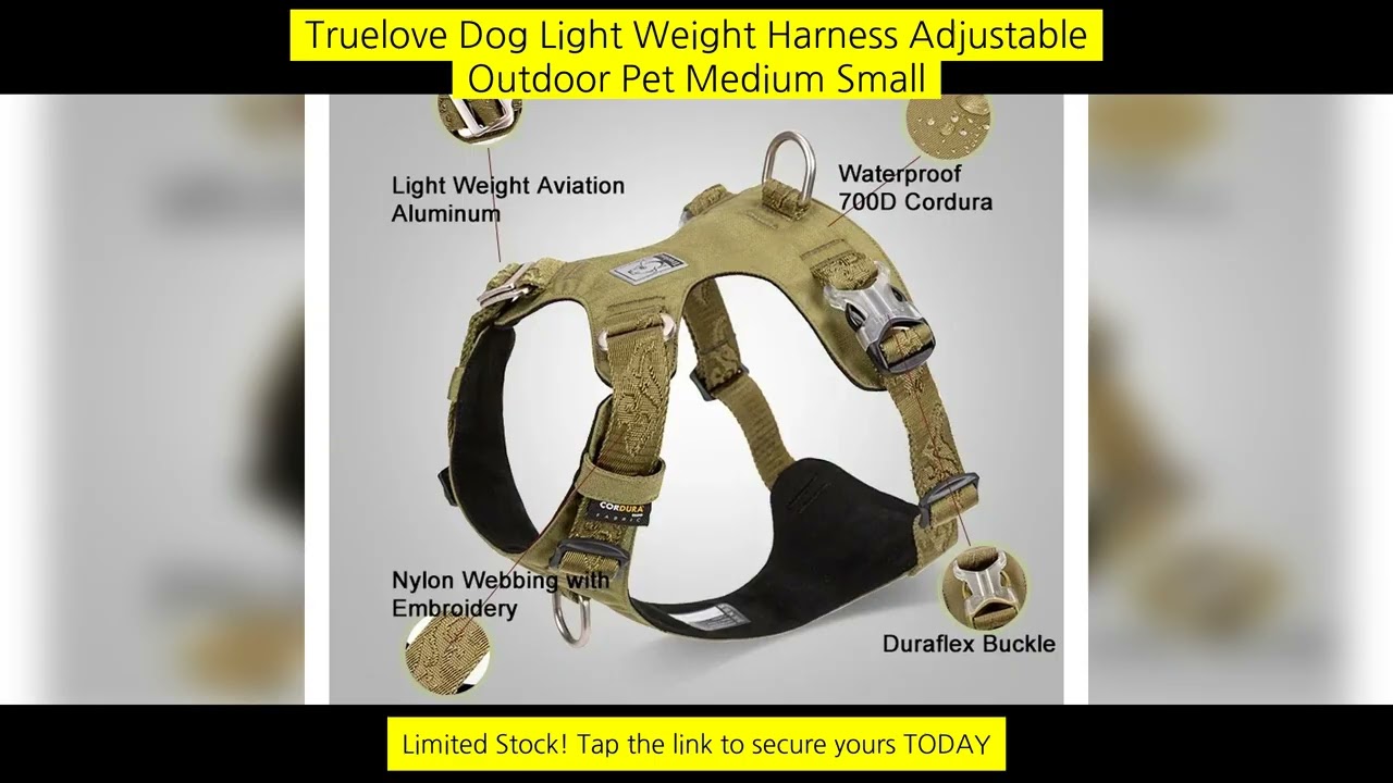 Truelove Dog Light Weight Harness Adjustable Outdoor Pet Medium Small Large