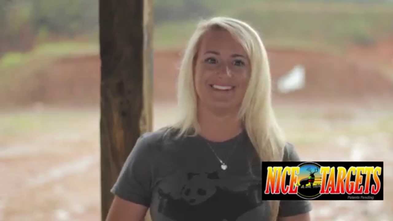 Modern Gun Girl trying to destroy a Nice Target