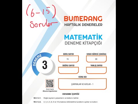 6. SINIF MATEMATİK BUMERANG HAFTALIK DENEMELER 3. DENEME SON 10 soru çözümü