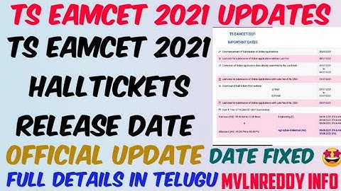 TS EAMCET 2021 Halltickets Release Date Fixed 🤩//Check and Download TS EAMCET 2021 Halltickets