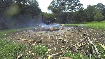 Can of silly string blowing up in slow motion