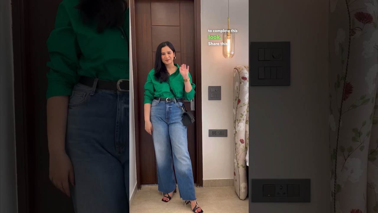 Джинсы GRWM Zara Wide Leg и рубашка H&M | Необходимые джинсы | Идеи для нарядов ✨ #шорты #образ #...