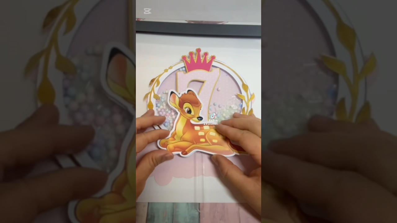 ✨ Cake Topper Personalizado de Bambi 🌿 | Nombre y Edad para Cumpleaños🎂🦌 #CakeTopper #Bambi