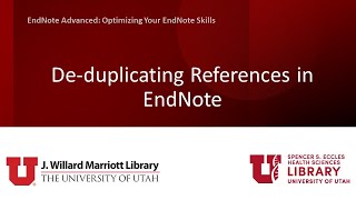 De-duplicating References in EndNote