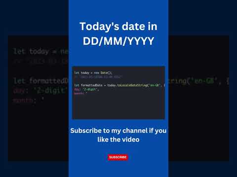 Quick Tip: Getting Today's Date in JavaScript | #shorts  #short #javascript #cod #coding #html