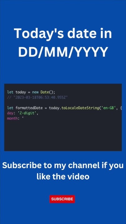 Quick Tip: Getting Today's Date in JavaScript | #shorts #short # ...
