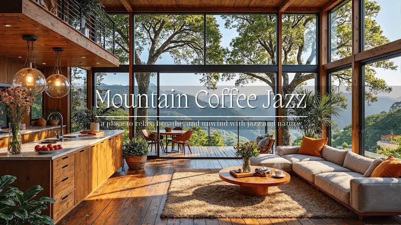 Уютная джазовая музыка в кафе Mountain View Coffee 🕯️ Спокойная гостиная и природа