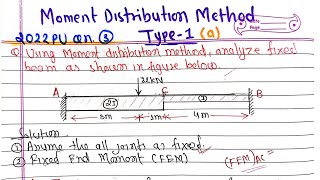 Unit-4; Moment Distribution Method | Type-1 | Theory of Structure-II Purbanchal University PoU TU KU