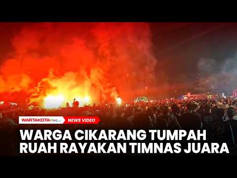 Warga Cikarang Tumpah Ruah Merayakan Indonesia Juara Fifa ASEAN Cup 2026