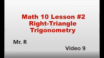 Solving Right Triangle - Angle of Elevation - Angle of Depression -  Math 10 Lesson 2  video 9