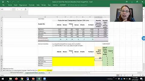 Solving the Capacitated Facility Location Model (Fixed Charge Problem) in Excel