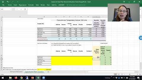 Solving the Capacitated Facility Location Model (Fixed Charge Problem) in Excel
