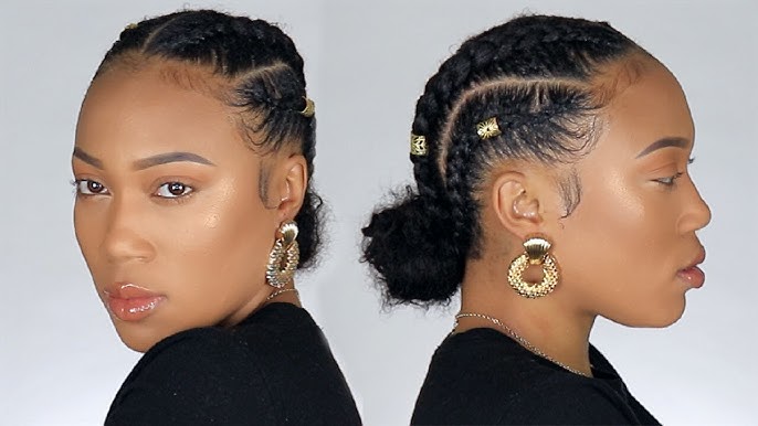 How to simple four braid hairstyle for natural hair!