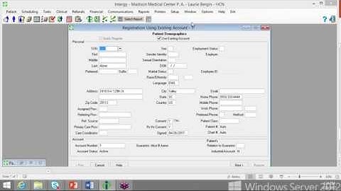 Intergy Patient Registration