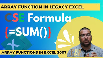 How to use CSE Array Functions in Excel 2007 - PRB Hindi