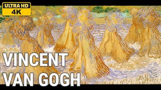 Vincent van Gogh: A collection of 10 oil paintings with title and year, around 1890 [4K]