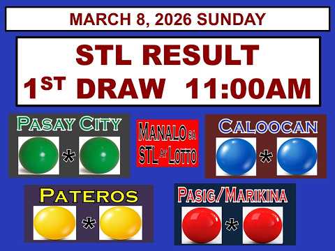 STL 1ST Draw 11AM Result STL Pasay Caloocan  Pasig Marikina Pateros MARCH 8, 2026 SUNDAY